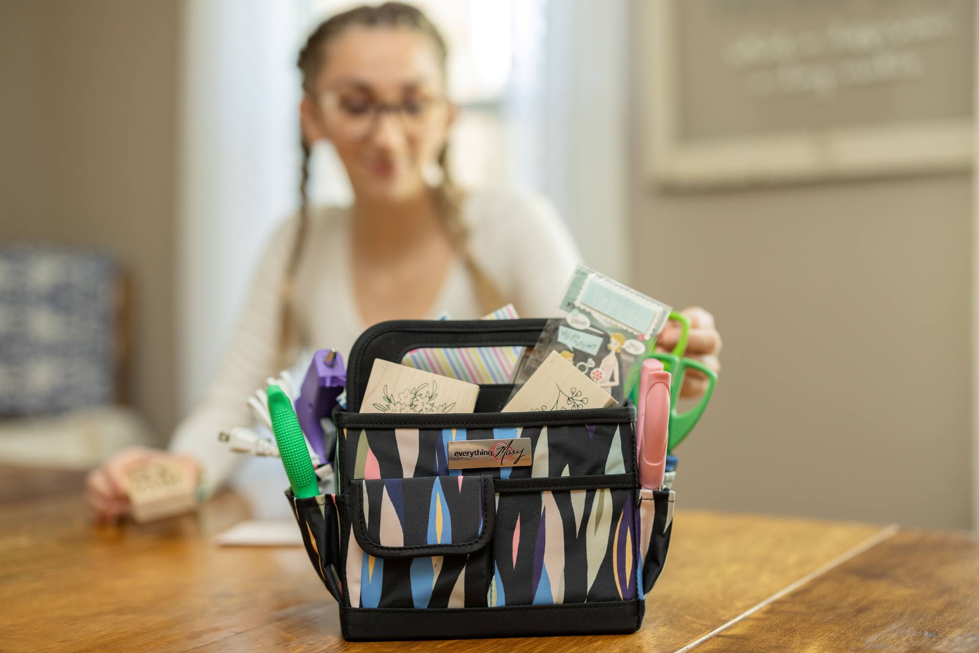 Everything Mary Abstract Print Collapsible Craft Caddy